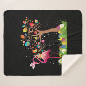 Bunny Flamingo Easter 2021 | Cute Flamingo Lovers Sherpa Deken (Voorkant (horizontaal))