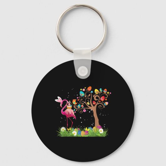 Bunny Flamingo Easter 2021 | Cute Flamingo Lovers Sleutelhanger (Voorkant)