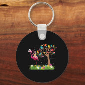 Bunny Flamingo Easter 2021 | Cute Flamingo Lovers Sleutelhanger (Voorkant)