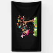 Bunny Flamingo Easter 2021 | Cute Flamingo Lovers Spandoek (Verticaal)
