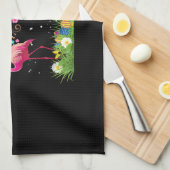 Bunny Flamingo Easter 2021 | Cute Flamingo Lovers Theedoek (Quarter Fold)