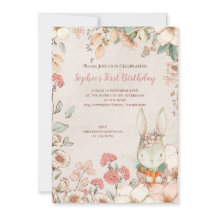  Bunny Floral 1st Birthday Girl