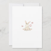 Bunny Floral 4th Birthday Invitation Kaart (Achterkant)