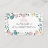 Bunny Floral Baby shower Luier Raffle Ticket Informatiekaartje (Voorkant)