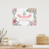 Bunny Floral Birthday Poster (Keuken)