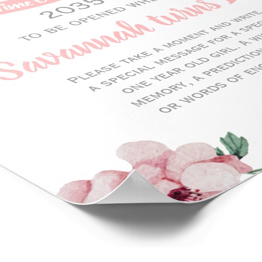 Bunny Floral Birthday Time Capsule Poster (Hoek)