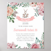 Bunny Floral Birthday Time Capsule Poster (Voorkant)