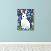 Bunny Floral Canvas Afdruk (Insitu (Houten vloer))