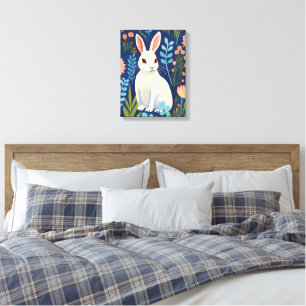 Bunny Floral Canvas Afdruk