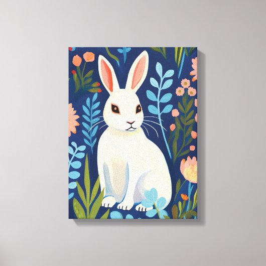 Bunny Floral Canvas Afdruk (Voorkant)