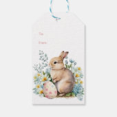 Bunny & Floral Egg Cadeaulabel (Achterkant)