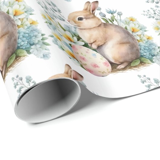 Bunny & Floral Egg Cadeaupapier (Rol Hoek)