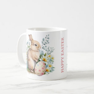 Bunny & Floral Egg Koffiemok