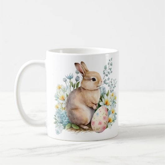 Bunny & Floral Egg Koffiemok (Links)