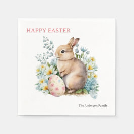 Bunny & Floral Egg Servet