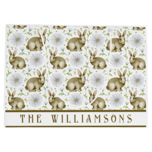 Bunny Floral Happy Pasen Groot Cadeauzakje