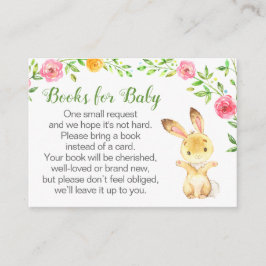Bunny Floral Neutral Books voor Baby Boekaanvraag Informatiekaartje