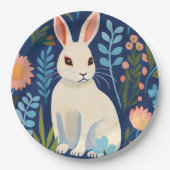 Bunny Floral Papieren Bordje (Voorkant)
