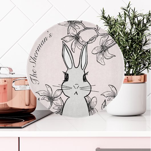  Bunny Floral Pasen Snijplank