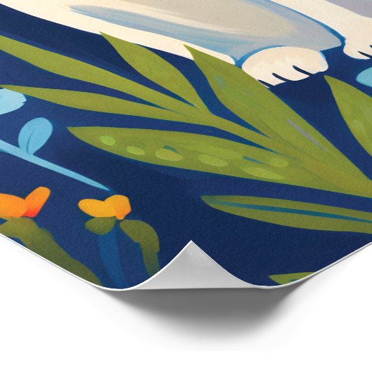 Bunny Floral Poster (Hoek)