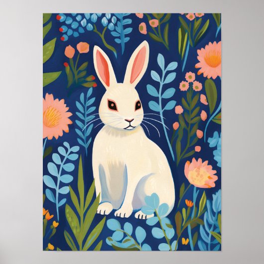 Bunny Floral Poster (Voorkant)