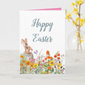  Bunny Floral Spring Paaskaart Kaart (Gele Bloem)