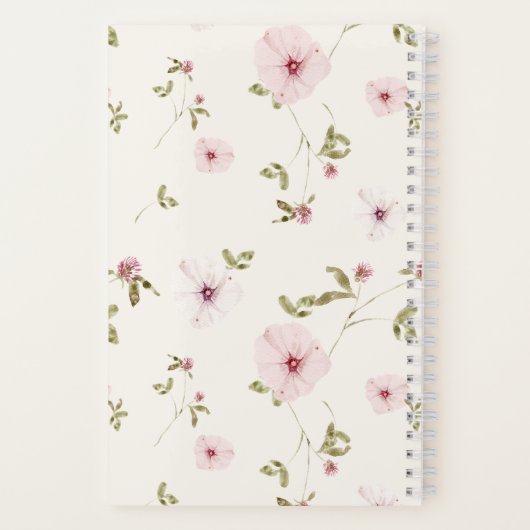 Bunny Floral Waterverf Baby shower Gastenboek Notitieboek (Achterkant)