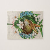  Bunny Floral Wreath Easter Greetings Legpuzzel (Horizontaal)