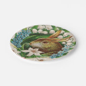  Bunny Floral Wreath Easter Greetings Papieren Bordje (Gekanteld)
