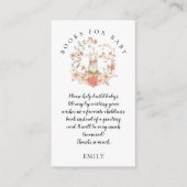  Bunny Florals Boeken voor Baby shower Informatiekaartje (Voorkant)