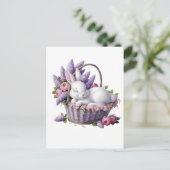 Bunny & Flower Basket Delight Briefkaart (Staand voorkant)