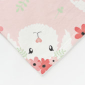 Bunny Flower Crown Pink Fleece Deken (Hoek)