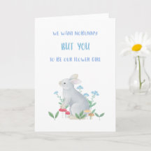 Bunny Flower Girl Proposal Card