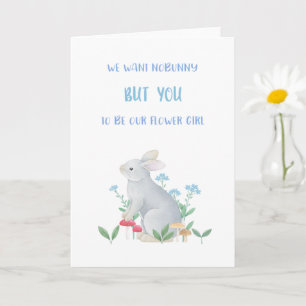 Bunny Flower Girl Proposal Card Kaart
