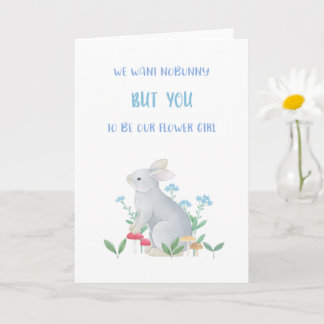 Bunny Flower Girl Proposal Card Kaart