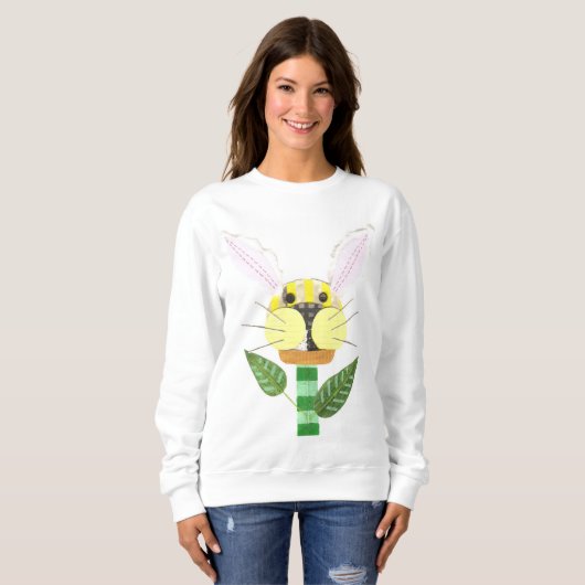 Bunny Flower No Background Women's Sweatshirt (Voorkant volledig)
