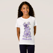 Bunny Flowered Print Paarse T-shirt (Voorkant volledig)