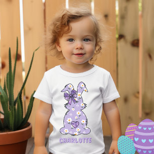 Bunny Flowered Print Paarse T-shirt