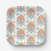 Bunny, Flowers and Hearts Patroon Papier Bord (Voorkant)