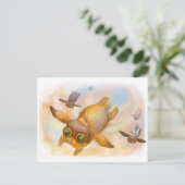 Bunny fly briefkaart (Staand voorkant)