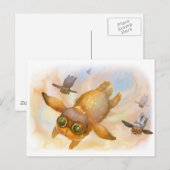 Bunny fly briefkaart (Voorkant / Achterkant)