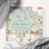Bunny Foliage Baby shower Alternate Guest Book Notitieboek