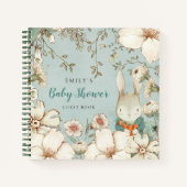 Bunny Foliage Baby shower Alternate Guest Book Notitieboek (Voorkant)
