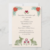 Bunny Folk Art Wreath Winter Neutraal Baby shower Kaart (Achterkant)