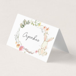 Bunny food tent cards, konijnenvoedseletiketten; visitekaartje