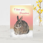 Bunny for Grandma Mother's Day Kaart (Gele Bloem)