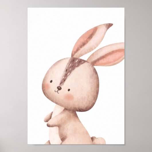 Bunny Forest Nursery Poster Kinder Room Decor (Voorkant)