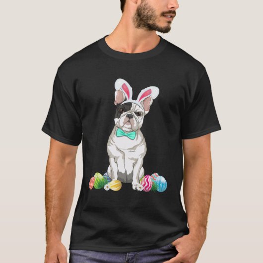 Bunny French Bulldog Easter Happy Easter Dog T-shirt (Voorkant)