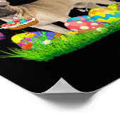 Bunny French Bulldog met eiermand-paasjacht Poster (Hoek)