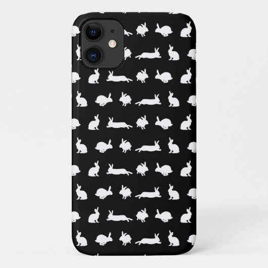 Bunny Frenzy iPhone 11 Hoesje (Zwart) (Achterkant)